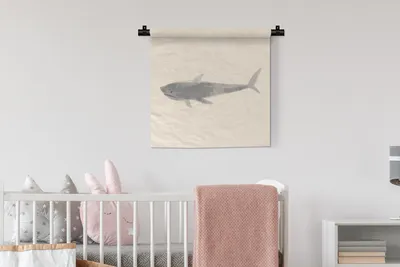 Produktbild von MuchoWow® Wandteppich Wandbehang Fische - Wilde Tiere - Meer - Aquarell 60x60 cm Tapisserie Dekoration Wandtuch - Dekorationen - Wand Decke