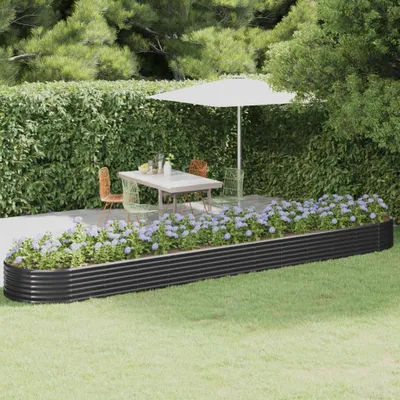 Produktbild von The Living Store Hochbeet Pulverbeschichteter Stahl 507x100x36 cm Anthrazit