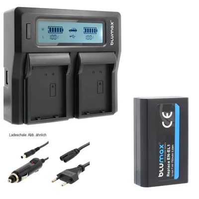 Produktbild von 1x Akku + Lader für Nikon EN-EL1 NP-800 Coolpix 4500, Coolpix 4800 750 mAh
