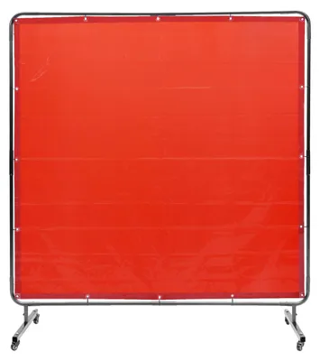 Obrázek produktu pro VEVOR svařovací závěs 1,8 x 1,8 m Svařovací ochranný závěs z nehořlavého vinylu Svařovací ochranná stěna se 4 otočnými kolečky a 6stupňovou UV ochranou Svařovací deka Svařovací ochrana červená