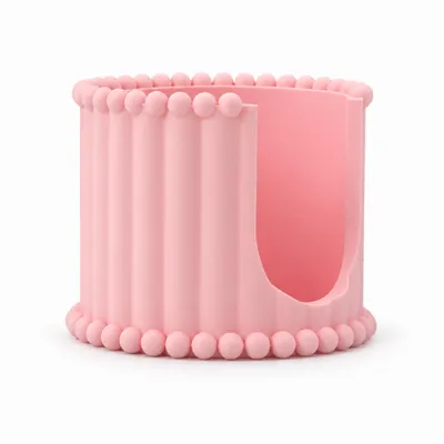 Produktbild von Haargummi-Halter für Knekki – Knekki Halter Perlen-Säule mit Perlenrand, Aufbewahrung für ca. 6 Haargummis – Rosa