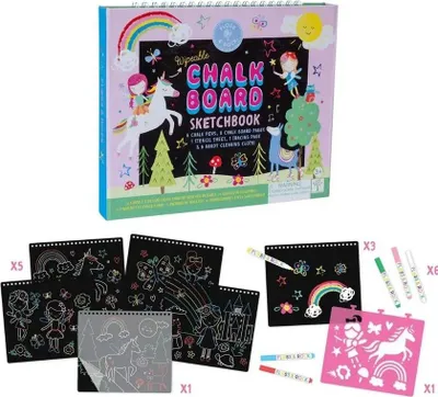 Produktbild von Skizzenbuch mit Kreidestiften Wiederverwendbare Regenbogenfeen