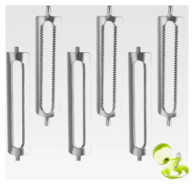 Produktbild von 6 Stück Ersatzklingen für Edelstahl Sparschäler, Flachschliff Profischäler, einfache Installation für Obst und Gemüse
