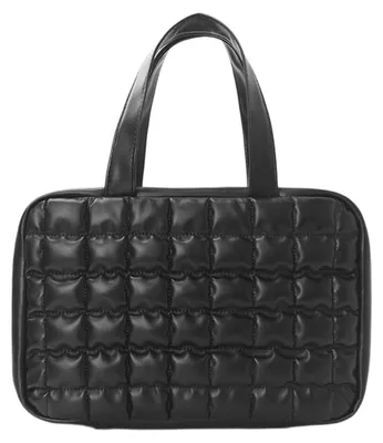 Immagine prodotto di Inovra - Kit da toilette da viaggio, design a quadri, ecopelle, beauty case da uomo, grande capacità (4), impermeabile e resistente allo sporco, beauty case da donna, semplice ed elegante, nero