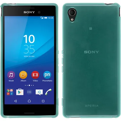 Produktbild von PhoneNatic Case kompatibel mit Sony Xperia M4 Aqua - türkis Silikon Hülle transparent + 2 Schutzfolien