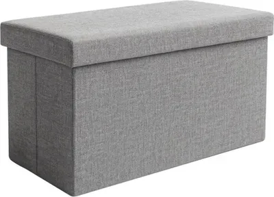 Image de Pouf en tissu gris 76x38x38cm Ruhhy 26131