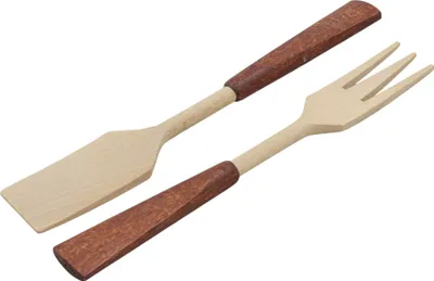 Produktbild von Grillbesteck-Set Holzbesteck für Grillen Pfannenwender + Fleischgabel 26 cm