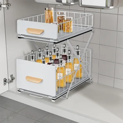 Produktbild von Küchen Organizer,Unter Waschbecken Regal,Gewürzregal Spülschrank Schrank Organizer für Badezimmer Küche