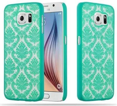 Produktbild von Cadorabo Hülle für Samsung Galaxy S6 Schutz Hülle in Grün Hard Case Schutzhülle Blumen Etui Handyhülle