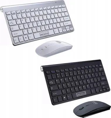 Zdjęcie produktu dla Klawiatura i mysz - zestaw bezprzewodowy - USB - Mini Slim - do laptopa PC TV - uniwersalne