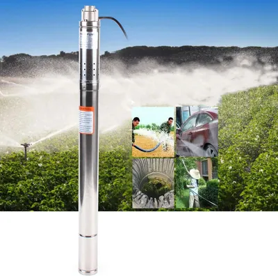 Immagine prodotto di Pompa per pozzi profondi - Pompa sommersa - Spina 220V EU - 0,37 kW - 1000 l/h - Portata 50 m (max. 55 m) - Ø 5,2 cm - Acciaio inox 304 - Argento