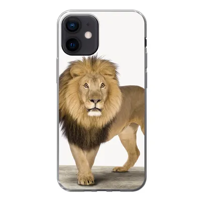 Produktbild von MuchoWow® Handyhülle Schutzhülle Hülle für iPhone 12 Jungen - Löwe - Tiere - Kinder - Mädchen Silikon Softcase Handy Hülle - Schutzhülle