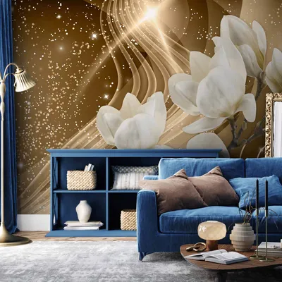 Produktbild von Selbstklebende Folie Fototapete - Golden Milky Way 294x210 cm Blumen b-A-0237-a-b