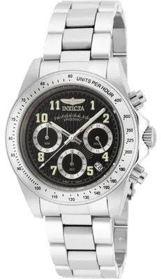 Obrázok produktu pre Invicta Speedway 17025 Pánske Hodinky - Quartz Hnutie - Nerezová Oceľ s Čiernym Ciferníkom - 39 mm