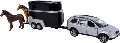 Immagine prodotto di Globo per bambini Volvo XC90 con rimorchio per cavalli