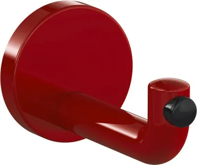 Produktbild von Hewi Einzelhaken 477.90.035 33 Polyamid Durchmesser 70mm rubinrot mit Türpuffer schwarz - 477.90.035 33