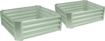 Produktbild von Quadratische Hochbeete aus verzinktem Stahl – 90 cm x 90 cm – Grün – 2er-Pack