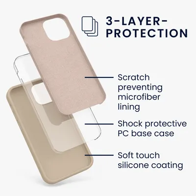 Produktbild von kwmobile Handyhülle für iPhone 13 mini Hülle, für iPhone 13 mini Case - Hülle Silikon - kabelloses Laden - Perlmutt