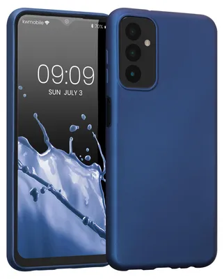 Immagine prodotto di Custodia per cellulare kwmobile per Samsung Galaxy M13 - Custodia in silicone con effetto metallizzato - Custodia protettiva - Blu metallizzato