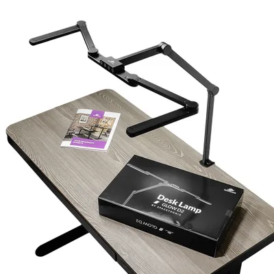 Zdjęcie produktu dla Lampka biurkowa do rysowania CRI95 Bezcieniowa 1400lm Spacetronik Glow D2 regulowana czarna