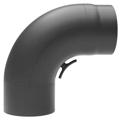 Produktbild von Raik Basic Rauchrohrbogen 150mm gussgrau 90° gezogen mit Tür für Rauchrohr / Ofenrohr