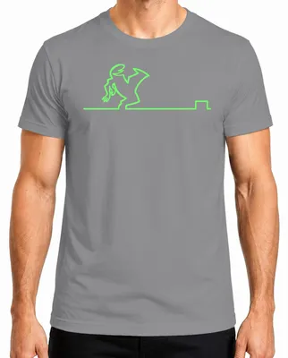 Imagen del producto de Camiseta para hombre, diseño "Linea Balum Strichmännchen Osvaldo Kult Cartoon", color gris, talla S