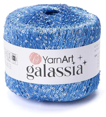 Produktbild von YarnArt Galassia 5809 Paillettengarn Blau Silber 25g