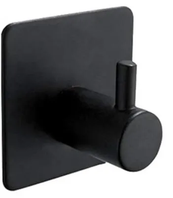 Produktbild von Selbstklebender Haken für Bad,Küche,Handtuchhalter,Bilderaufhänger (ohne Bohren),Edelstahlhaken,schwarz
