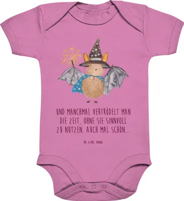 Produktbild von Mr. & Mrs. Panda Strampler Fledermaus Zauberer 3. - 6. Monat - Bubble Gum Pink - Geschenk, Lustige Sprüche, babykleidung body, baumwolle, Einteiler, Reinsteigern, Magier