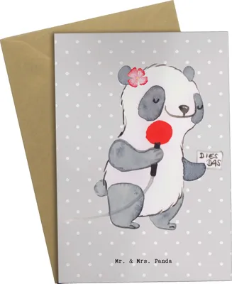 Produktbild von Mr. & Mrs. Panda Glückwunschkarte Pressesprecherin Herz - Grau Pastell - Geschenk, glückwunschkarten, neujahrskarte, babykarte, weihnachtskarten, Grußkarten