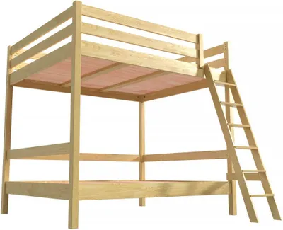 Produktbild von Etagenbett 2-Sitzer 140x200 für Erwachsene Treppe Holz Sylvia - Honig
