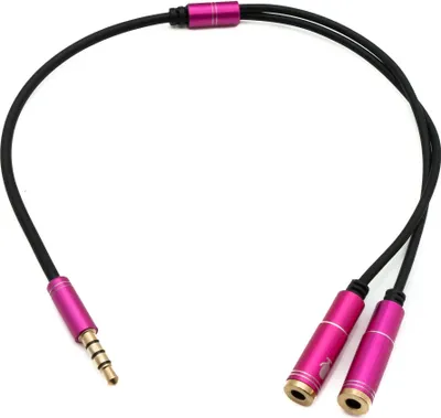 Produktbild von SYSTEM-S Audio Y Kabel 30 cm Stereo AUX Klinke 3,5mm Stecker zu 2x Buchse Adapter Schwarz