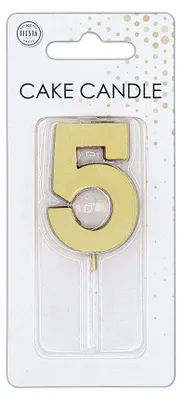 Produktbild von Zahlenkerze Kuchenkerze 4,5cm gold 5