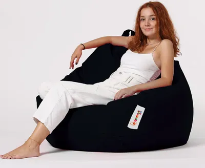 Image de Hanah Home, Premium - FRN1174, noir, poufs classiques, 100 % polystyrène haute densité recyclé