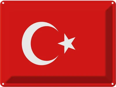 Produktbild von vianmo Blechschild 30x40 cm Türkei Turkey Flagge Fahne Wappen