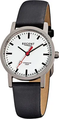 Regent Orologio Donna F-1222 Pelle Quarzo da Polso Cinturino IN Grigio URF1222 4050597190802
