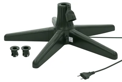Zdjęcie produktu dla Obrotowa podstawa choinkowa ECD Germany, elektryczna podstawa choinkowa, stojak na choinkę do drzew o wysokości do 240 cm, obrót o 360 stopni, kolor zielony, wymiary: 65 cm
