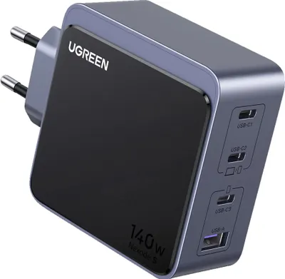 Zdjęcie produktu dla Ładowarka Sieciowa Ugreen Nexode S 140W 3Xusb-C Usb-A Gan (Szara)