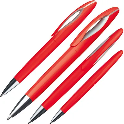 Produktbild von 10 Dreh-Kugelschreiber aus Kunststoff / Farbe: rot