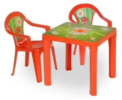 Produktbild von Tisch und 2 Stühle + Tafel, rot – 3toysm