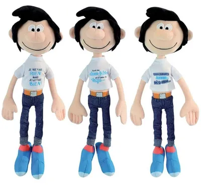 Imagen del producto de Gaston Lagaffe: Set de 3 peluches - 3 mensajes - 30 cm