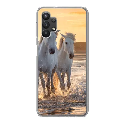 Produktbild von MuchoWow® Handyhülle Schutzhülle Hülle für Samsung Galaxy A32 5G Pferde - Wasser - Strand - Tiere Silikon Softcase Handy Hülle - Softcase