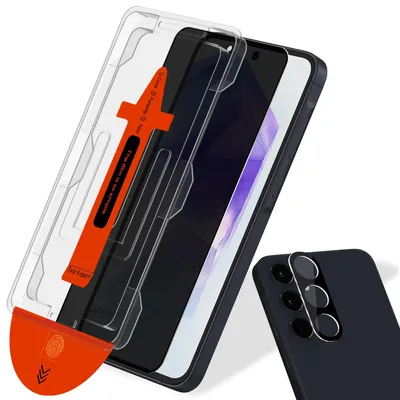 Zdjęcie produktu dla 1-pak Samsung A55 Szkło ochronne na ekran Privacy & 1-pak ochrona obiektywu - Szkło hartowane | [Automatyczna instalacja] - Bez bąbelków
