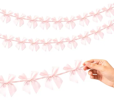 Productafbeelding van Set van 4 Roze Strikjes Garland voor Feestdecoratie