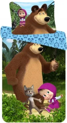 Produktbild von Masha und der Bär "Drei Freunde" Kinder Bettwäsche 140x200 cm