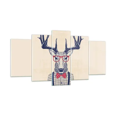 Produktbild von Bilder auf glas - Charakter Hirsch Illustration hipster - 160x85cm - Glasbilder - Wandbilder - Kunstdruck - Wanddekoration aus Glas - Glas Bilder - Wandbild auf Glas - GEA160x85-3120