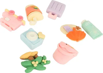 Image de 8 autocollants 3D mignons en résine synthétique, artisanat cartoon pour bricolage, album photo, coque de téléphone portable, ordinateur portable, réfrigérateur, carnet de voyage