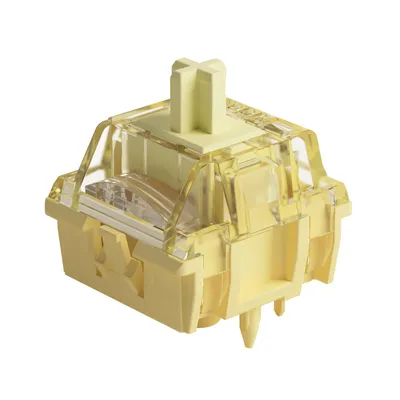 Produktbild von Akko V5 Pro Cremegelber Schalter, 5-Pin, 50 gf, Thocky Linear-Schalter, werkseitig geschmiert, kompatibel mit MX-Tastaturen, 45 Stück