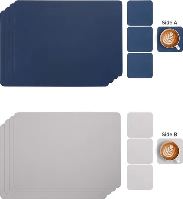 Tischsets und Untersetzer, Tischset wasserdicht / Tischmatten und Untersetzer, 6 Stück