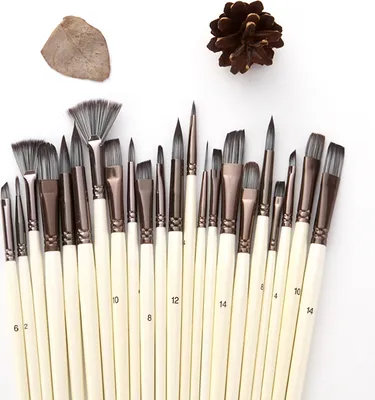 Obrázek produktu pro Umělec malířské štětce Set 23ks různých velikostí Profesionální štětec Nylon Hair Dřevěná rukojeť se škrabkou Přenosná organizační taška pro akrylový olej Akvarel Kvaš Malířské umění Řemeslné potřeby